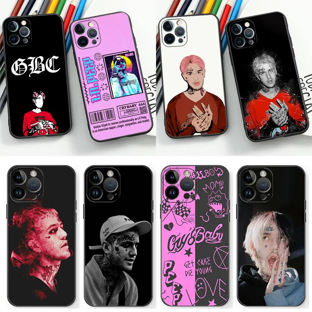 Lil Peep Love Hell Boy Hip Hop Case For iPhone 14 Pro Max Case For Apple iPhone 15 14 13 12 11 Pro Max 8 7 XR 16 Black Cover