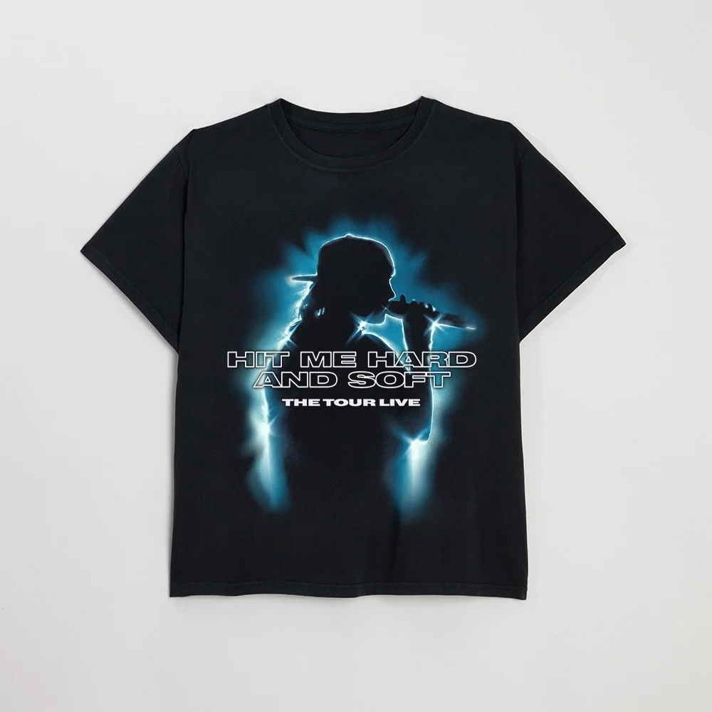 Live in 3D Hair Whip Mustard Billie Eilish Graphic Tee Cotton Mens Womens T-Shirt Vintage Streetwear