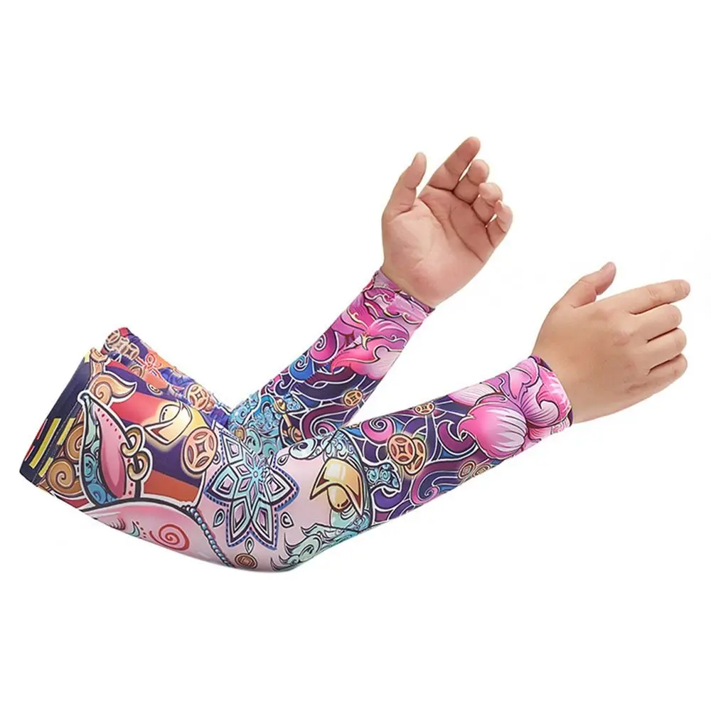 

1Pair Sportswear New Basketball UV Protection Outdoor Sport Sun Protection Arm Sleeves Arm Cover Flower Arm Sleeves