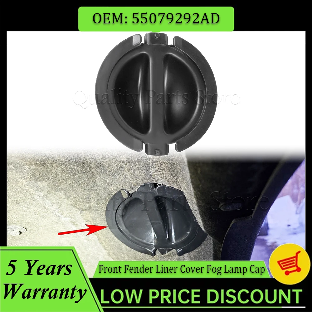1PC Car Front Fender Liner Cover Fog Lamp Cap Front Leaf Liner Cover 55079292AD 55079293AD For Jeep Grand Cherokee 2011-2017