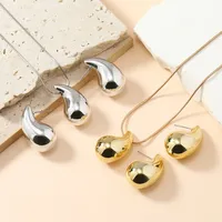 💧3Pcs Water Drop Jewelry Set Necklace Geometric Earrings | Ethnic Minority-Inspired Design Elegant Party Daily Wear for Women