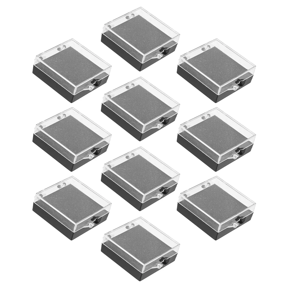

10pcs Jewelry Box For Challenge Coin Display Medal Storage Lapel Pin Badge Organizer Case Plastic Sponge Lined Square Keepsake