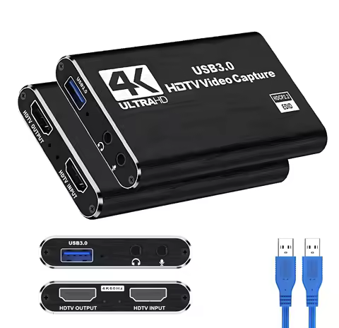 USB 3.0 1080P 60Hz Video Game Capture Card Box HDMI-Compatible 4K@30Hz Loop Out for OBS Streaming PS4 PC Live Broadcast