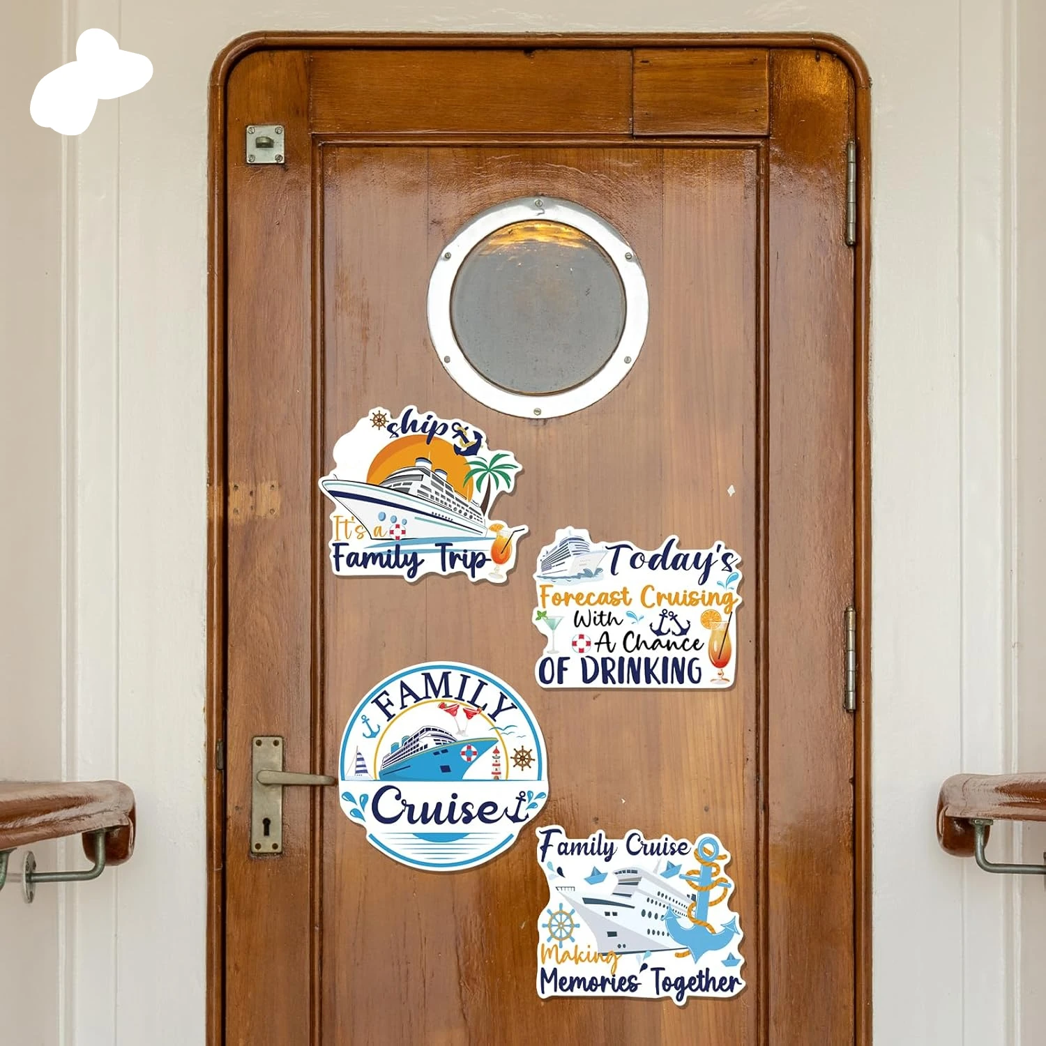 Large Cruise Door Decorations Magnetic - Cosmisun 4 PCS Family Themed Cruise Ship Door Decorations Magnets Funny Sea Navigation