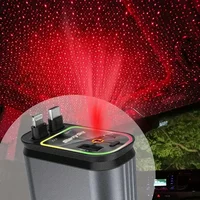 Cargador de coche retráctil 4 en 1 con Cable USB tipo C de estrella de techo para iPhone, adaptador de encendedor de cigarrillos de carga rápida, teléfono Starlight