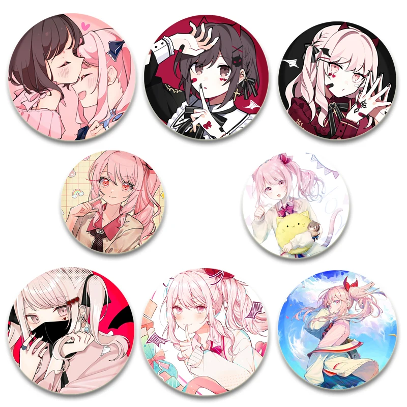 Proyecto SEKAI Pin esmaltado broches lindos de Anime Akiyama Mizuki Damian alfileres de solapa insignia de dibujos animados mochila accesorios de joyería regalos