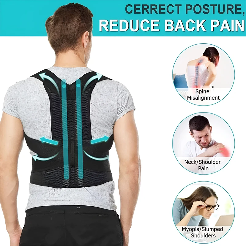 Back Brace Posture Corrector for Women Men Back Lumbar Support Shoulder Posture Support for Provide Back Pain Relief