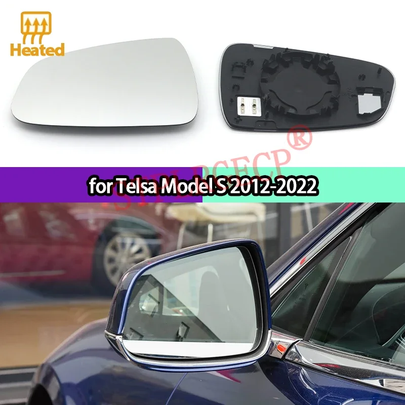 1 PC Door Wing Mirror Glass Heated Left Right Side Rearview Mirror Heating Accessories for Tesla Model S 2012-2022