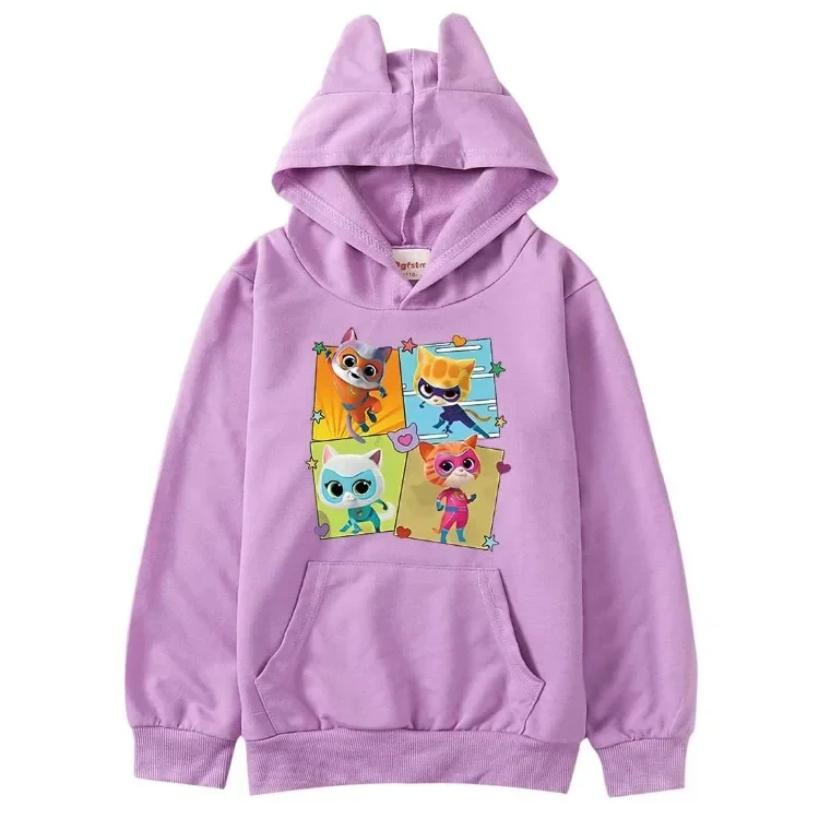 Anime SuperKitties Hoodie Kinder Super Cats Kleidung Baby Mädchen Cartoon Pullover Kleinkind Jungen Kapuzenpullover Kinderkleidung – Detail 8