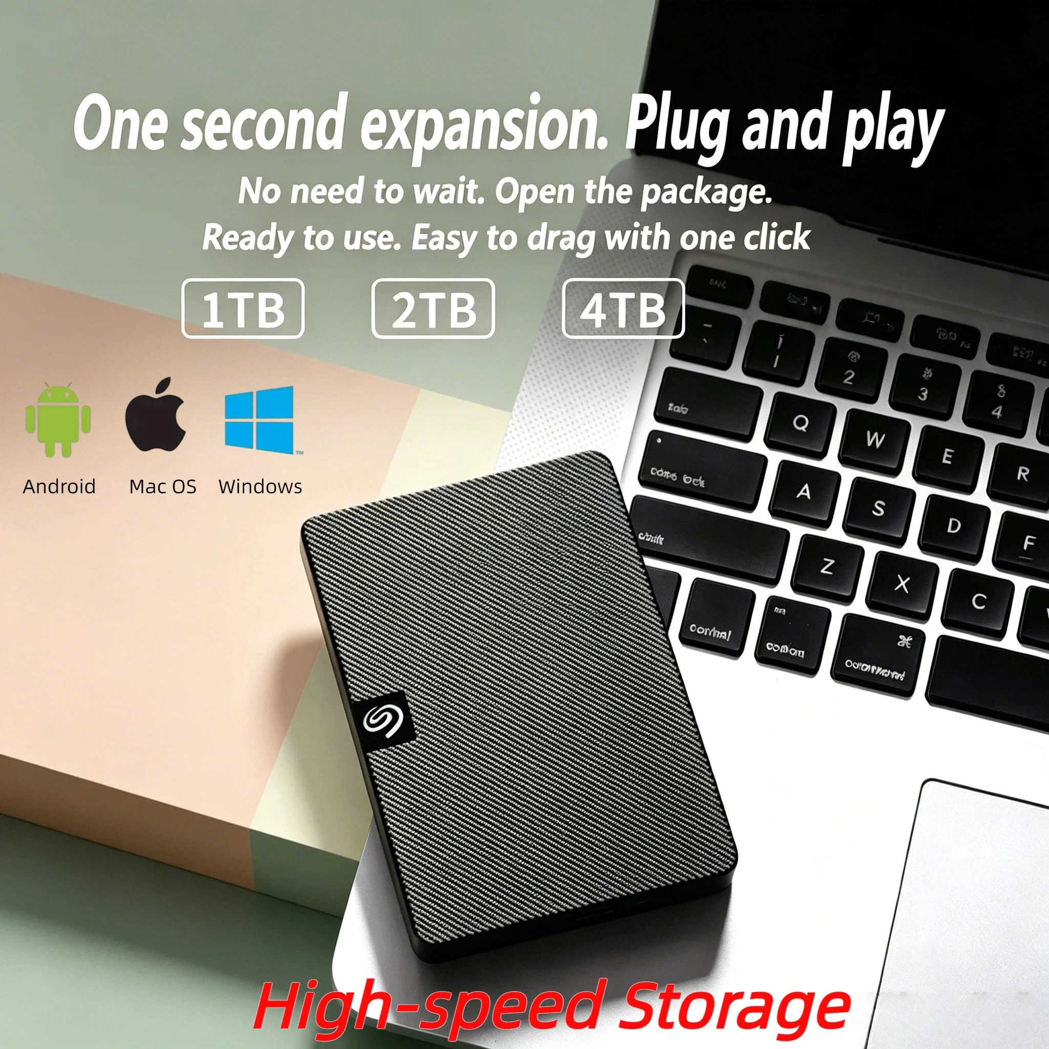 Caja de disco duro externo portátil OEM para Seagate Expansion USB3.0 HDD de 500 GB, 1 TB, 2 TB, 2,5 pulgadas para almacenamiento en PC de escritorio