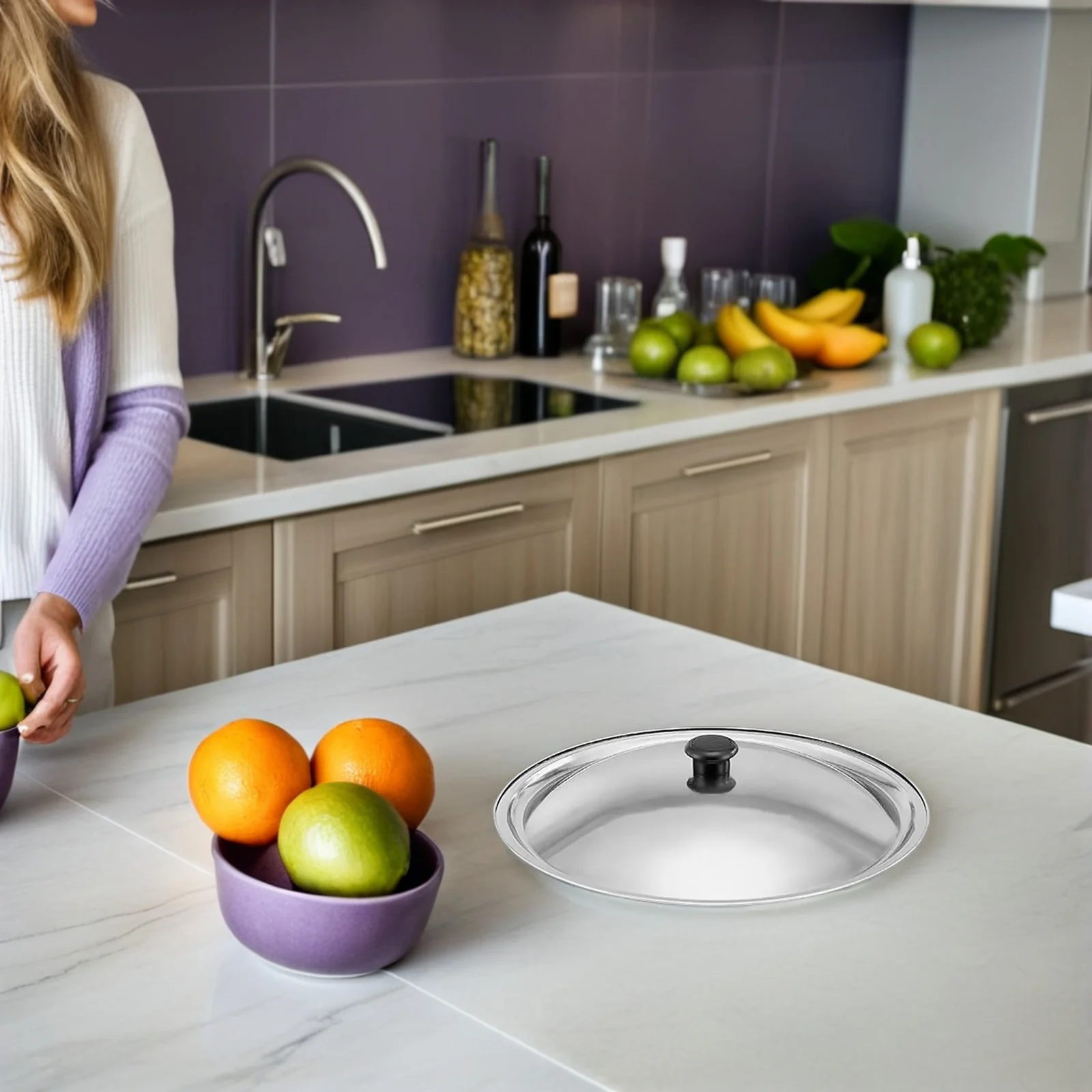 

Stainless Steel Pot Lid 29.5Cm Universal Pan Cover For Frying Pan Wok Cookware Replacement Kitchen Accessory Cooking Pot Supply