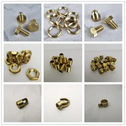 10 pieces Pure Brass nut, open hole accessories, Screw nut, Copper M10 round screw ring fastener, decorative Lighting part