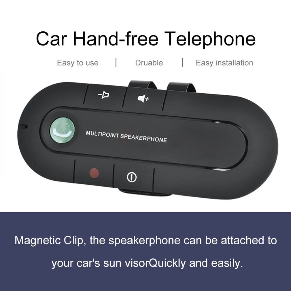 Kit de altavoz manos libres inalámbrico para coche, Clip de visera de teléfono para IPhone y Android, altavoz de Chipset CSR integrado duradero