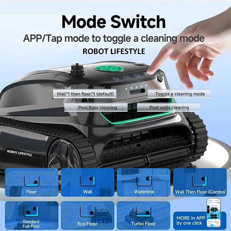 High End Cleaner Pool Robot Cordless S2 for Large Swimming Pools Wall Climbing Function Pool Vacuum Cleaner APP Control