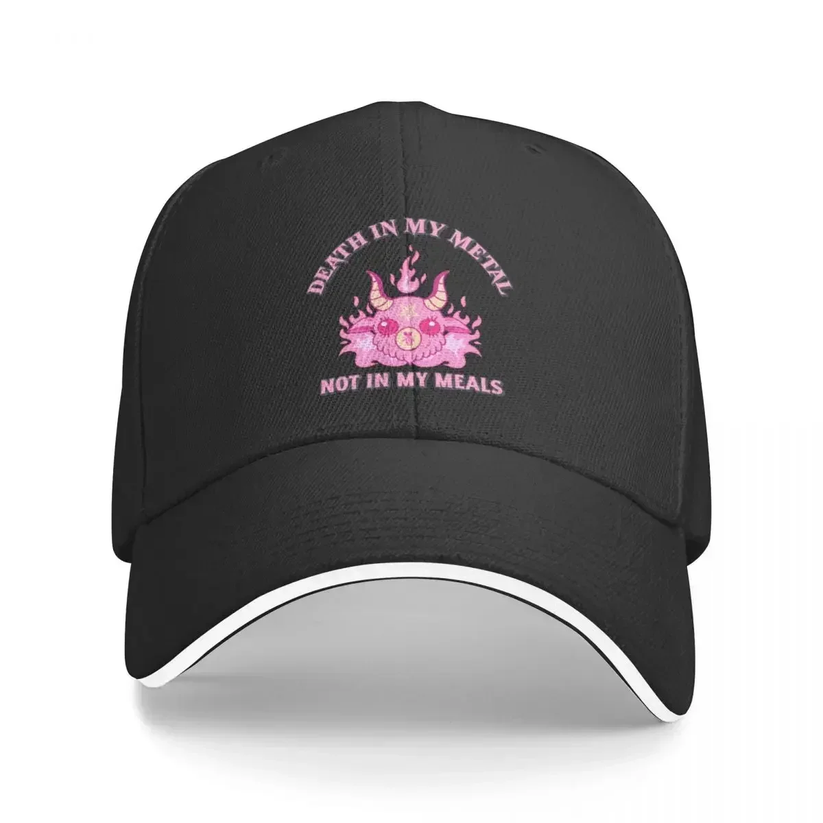 

Death In My Metal Not In My Meals - Vegan Metalhead Baseball Cap Cosplay custom Hat Trucker Cap Rugby Women Beach Fashion Men's