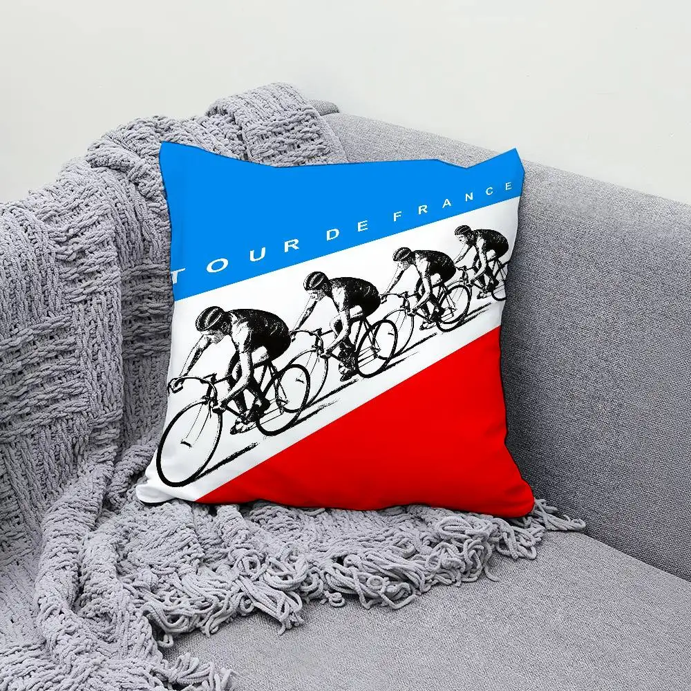 

Tour De F-France Bike B-Bicycle 30x30cm 45x45cm Pillow Case Decor Protective Covers Comfortable soft for Sofa Living Room Home o