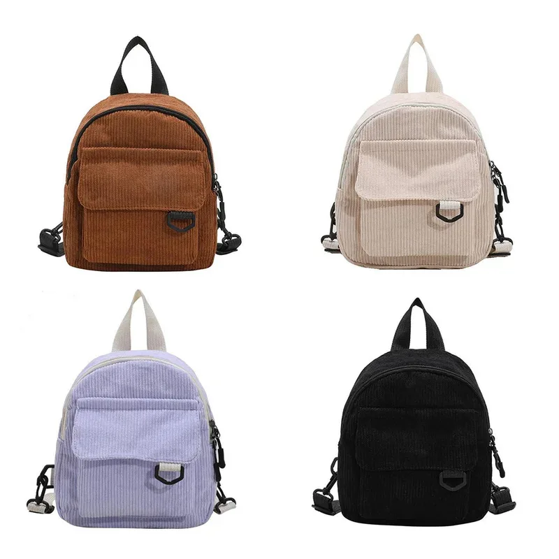 Mini mochila casual de color sólido para mujer, compacta, sencilla, duradera para viajar