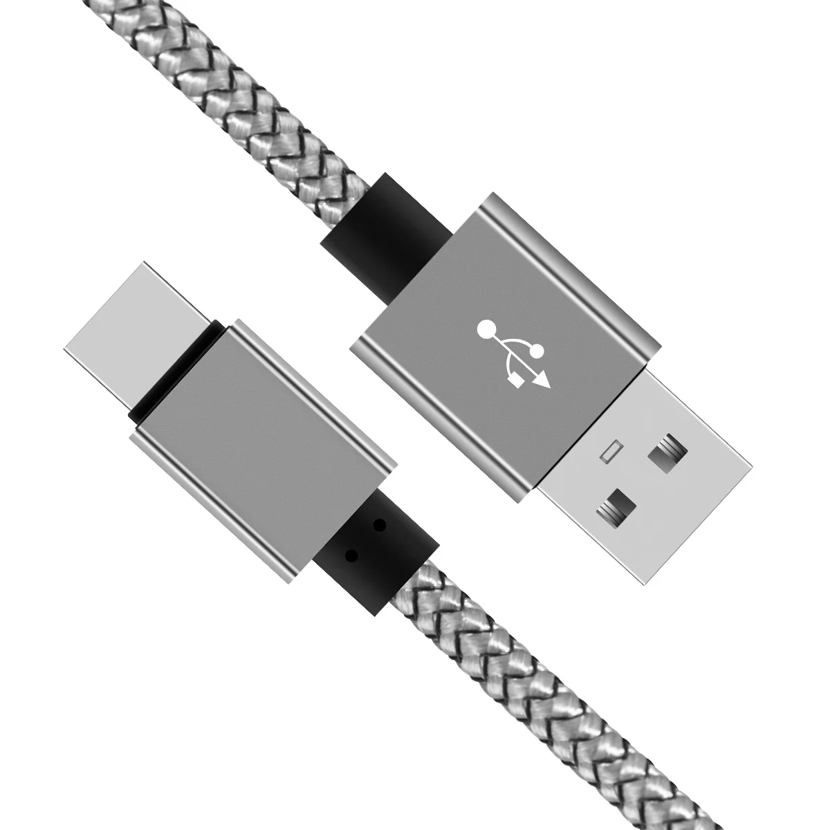 

2M Usb Type-C Cable Nylon Braided 2.0A Fast Charging Data Sync For Compatible With Type C