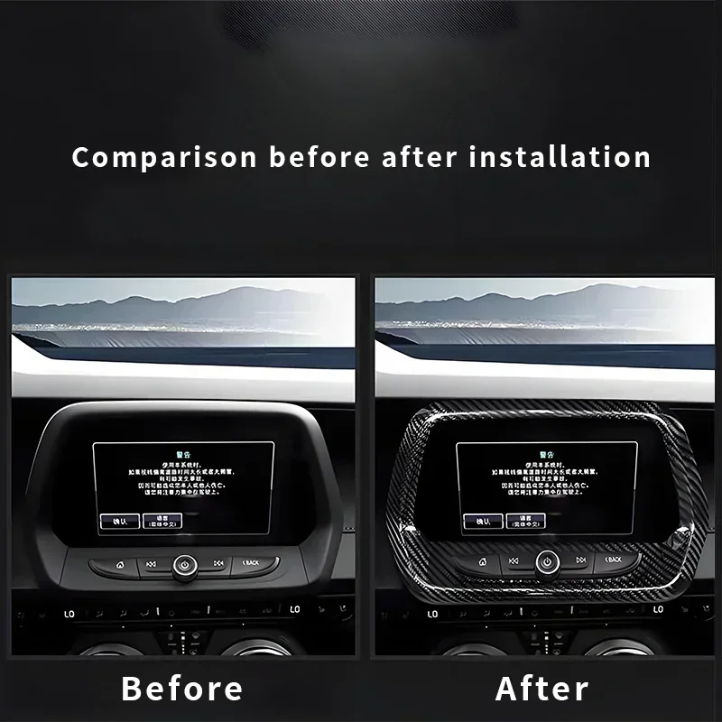 

For Chevrolet Camaro Real Dry Carbon Fiber Center Navigation Bezel Button Sticker Interior Modificatio Navigation 2016-2023