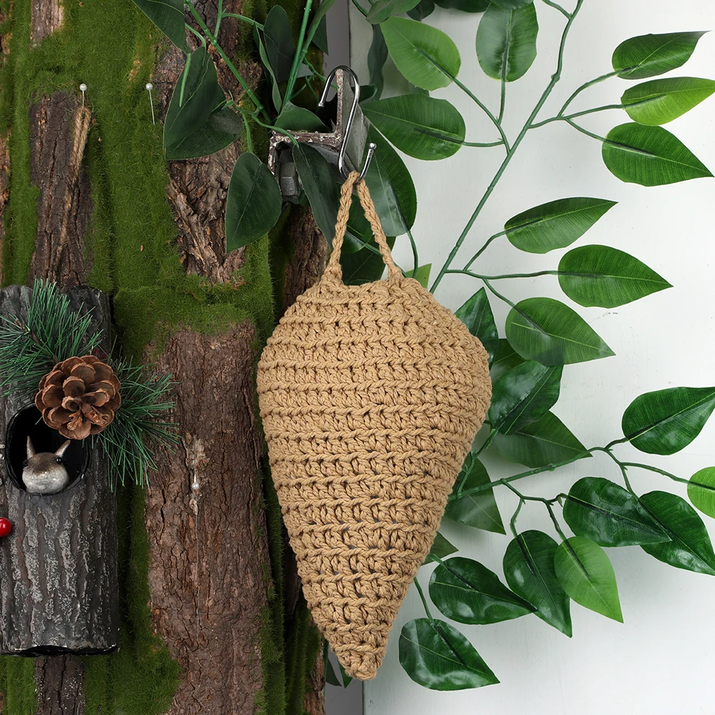 Crochet Wasp Nest Decoy Fake Hornet Nest with Hook Faux Hornets Nest Repellent Hanging Wasp Nest Decoy for Outdoor Garden