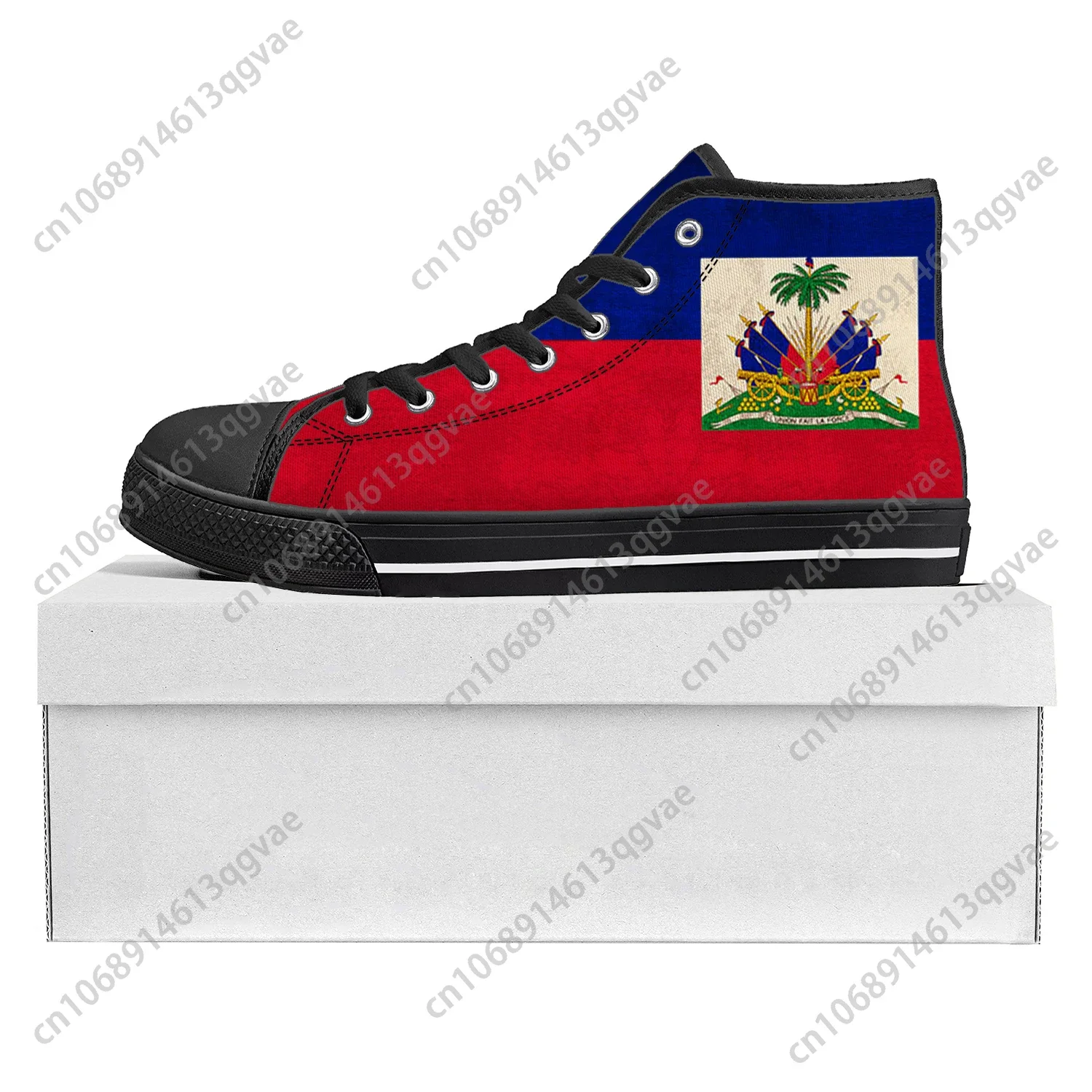 Haitian Flag High Top High Quality Sneakers Mens Womens Teenager Canvas Sneaker Haiti Casual Couple Shoes Custom Shoe