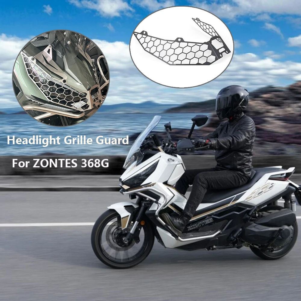 New Motorcycle Front Fairing Headlight Head Light Lamp Net Protection Grille Guard Cover Mesh Lampshade For ZONTES 368G 368 G