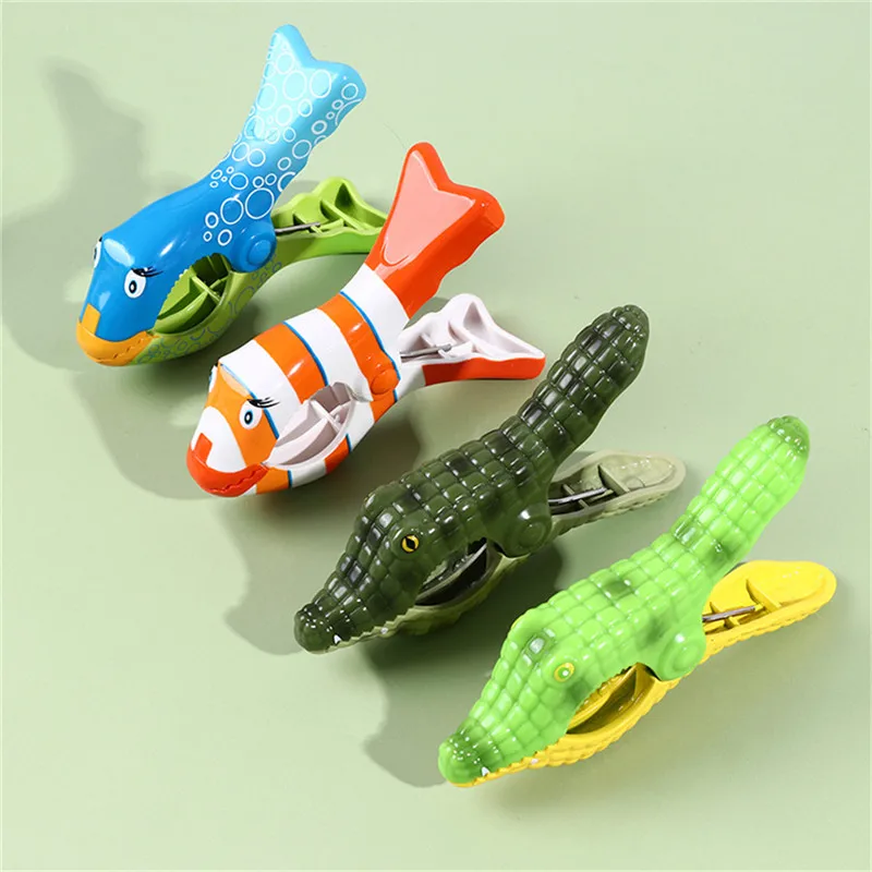 1PCS Plastic Beach Towels Clips For Sunbeds Sun Lounger Animal Decorative Clothe Clip Clothespin