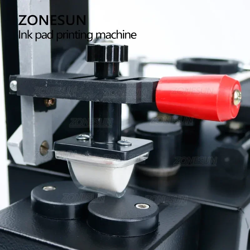 ZONESUN تاريخ الإنتاج اليدوي دفعة نمط شعار آلة طباعة الحبر يمكن صندوق طابعة الوسادة