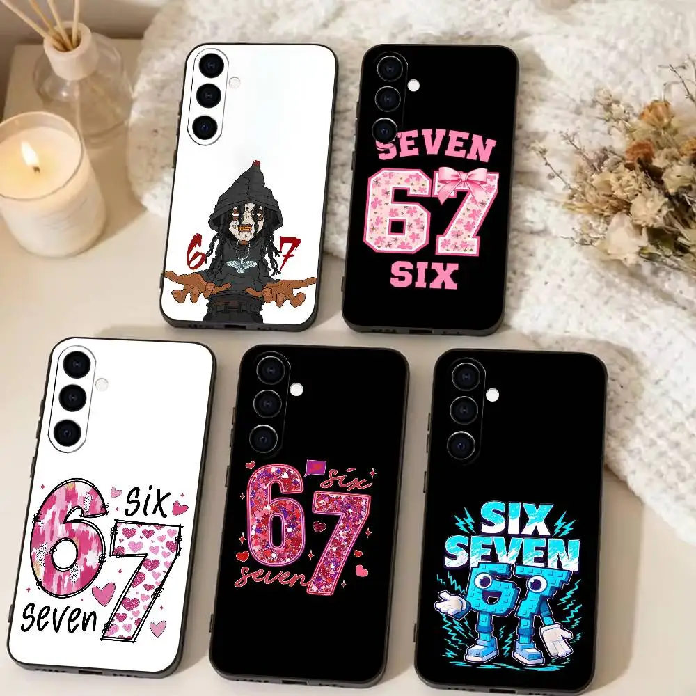 S-Six S-Seven Meme Aesthetics  Phone Case Black Silicone Soft For Samsung Galaxy A73,A72,A71,A70,A53,A52,A51