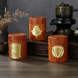 Natural Rosewood Tea Storage Box Chinese Wooden Tea Canister Lid Seal Kitchen Storage Jars Accessories Spice Box Organizer