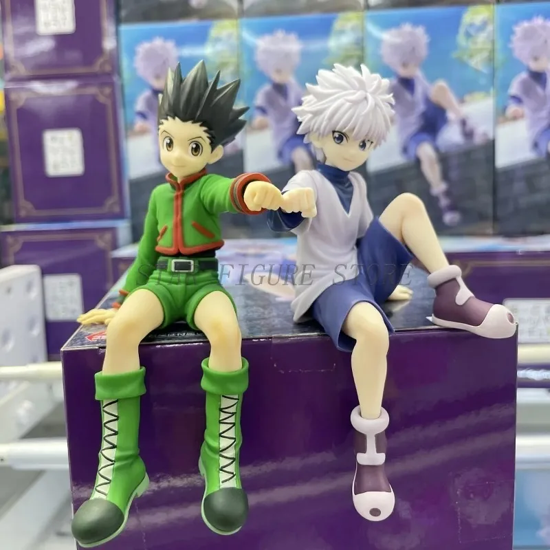 Anime Hunter×Hunter Figure Killua Zoldyck GON FREECSS Action Figures PVC Collectible Doll Model Toys 13cm Sitting Gon Figurine