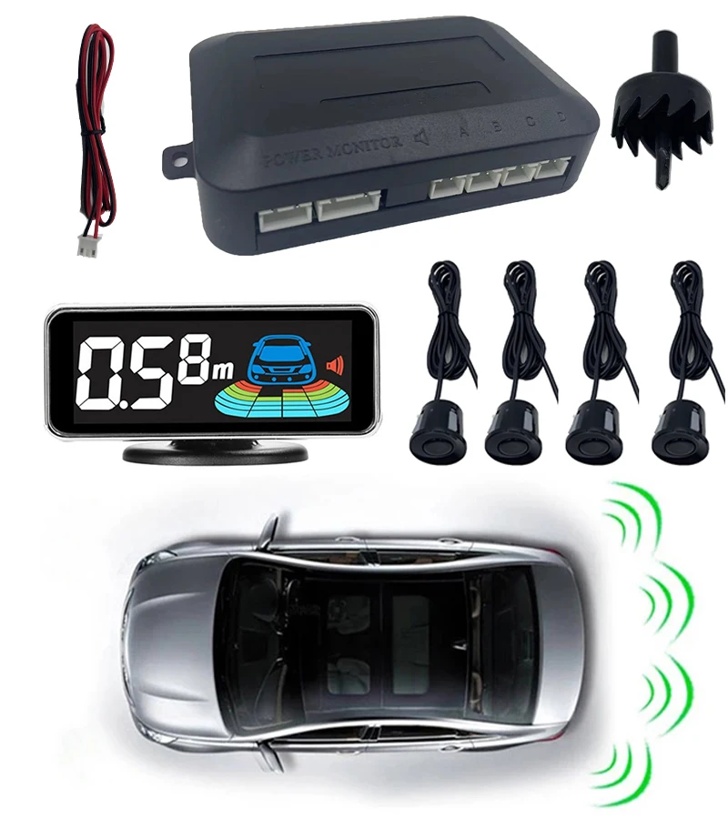 Multiple Radar Parking Sensor Kit Backlight Parktronic LED Display System Backup Monitor Detector Assistant