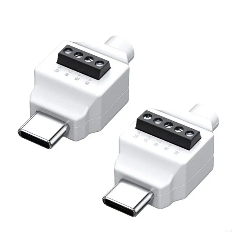 USB Type C Male to 5Pin/4pin Spring Terminal Connectors for Efficient Repair and DIY, Support Data Transmission Charging 24BB