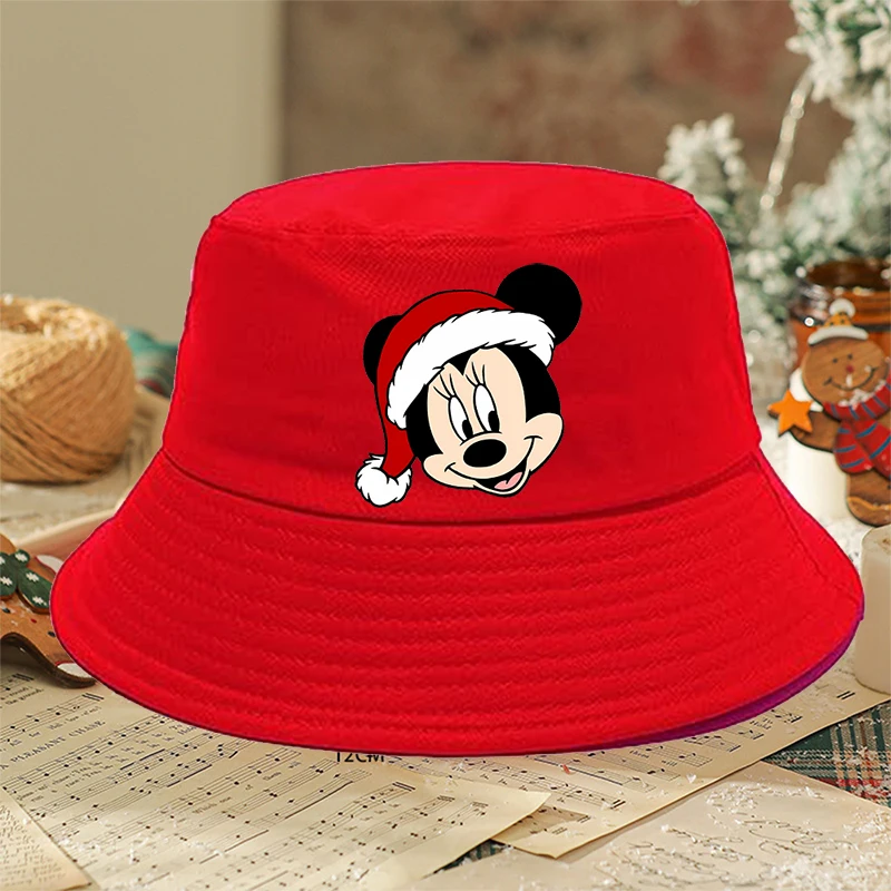 ميكي ميني ماوس صياد قبعة لطيف الكرتون عيد الميلاد الأطفال في الهواء الطلق الصيف طوي غطاء دلو عيد الميلاد الشمس منع القبعات الهدايا #3