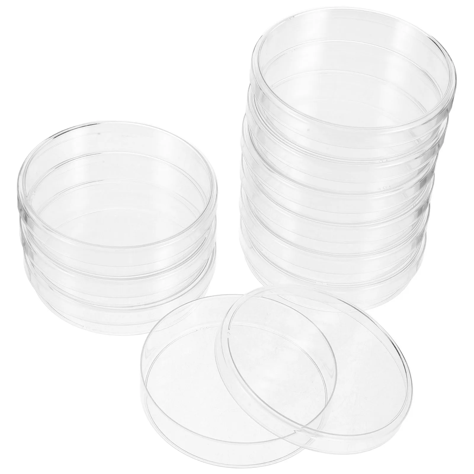 10Pcs 9cm Plastic Petri Dishes Stackable Lab Cell Culture Plates Transparent for Science Experiments Projects Lab Petri Dishes