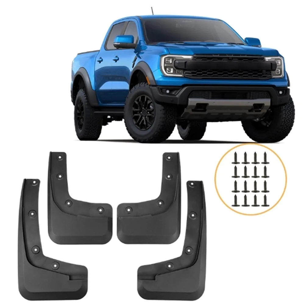 Premium Mud Flap Set for For FORD For RANGER 2024 Tailored Design Ensures Full Coverage and Enhanced Durability