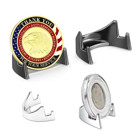 1Pcs Small Metal Display Stand Easel Challenge Coin Holder Rack for Collectable Challenge Coin Capsule Badge Medal Card Support