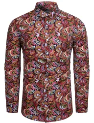 New Paisley Style Floral Shirt Men Women Fashion Luxury Long Sleeved Shirts Lapel Button Autumn Tops Paisley Shirt Blouse Hombre