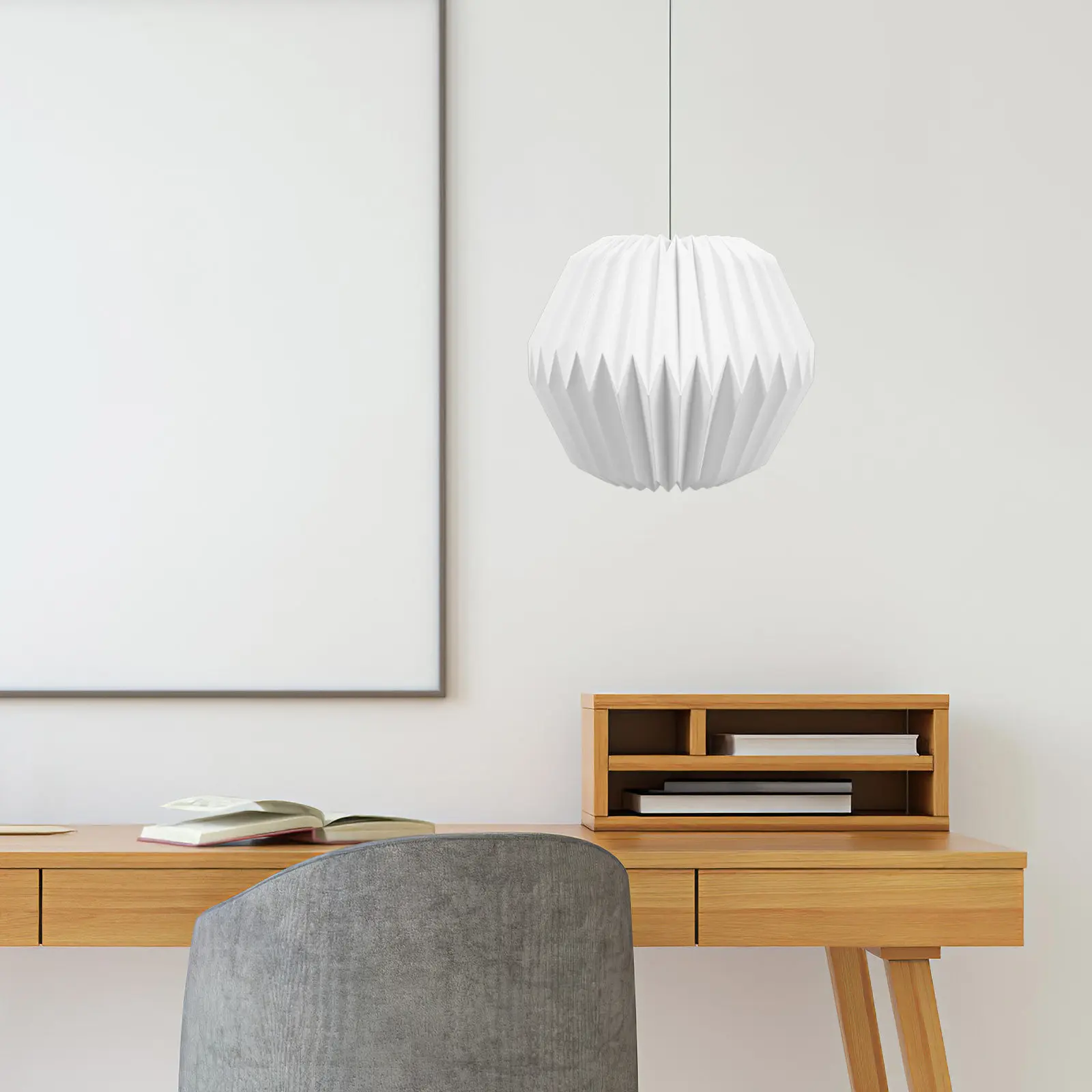 

Складной бумажный абажур для подвесного светильника, люстры, потолочного светильника, декоративный подвесной светильник, простой стиль, белый цвет