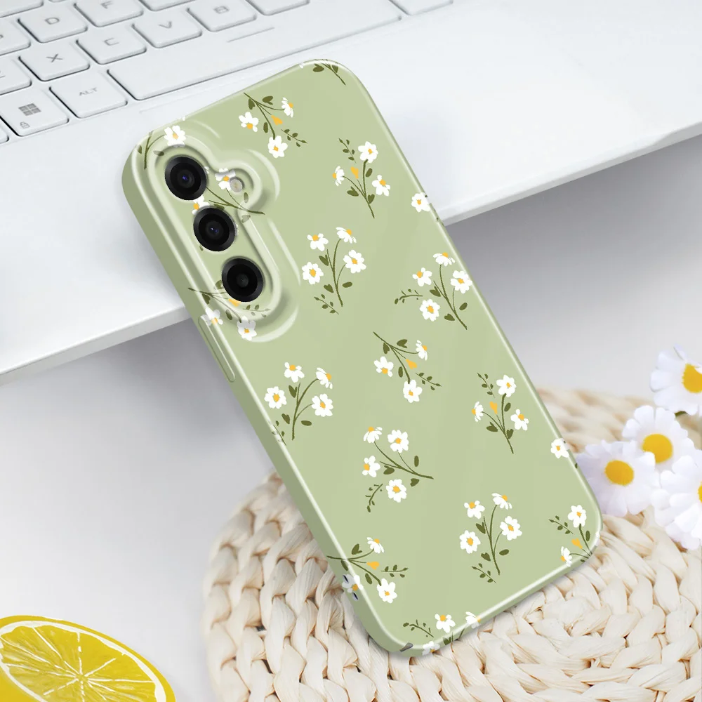 Capa de Celular Sunshine Flower para Samsung Galaxy A57 A37 A17 A56 A36 A26 A16 A06 A55 A35 A25 A15 A05 4G 5G Rígida com Película Protetora
