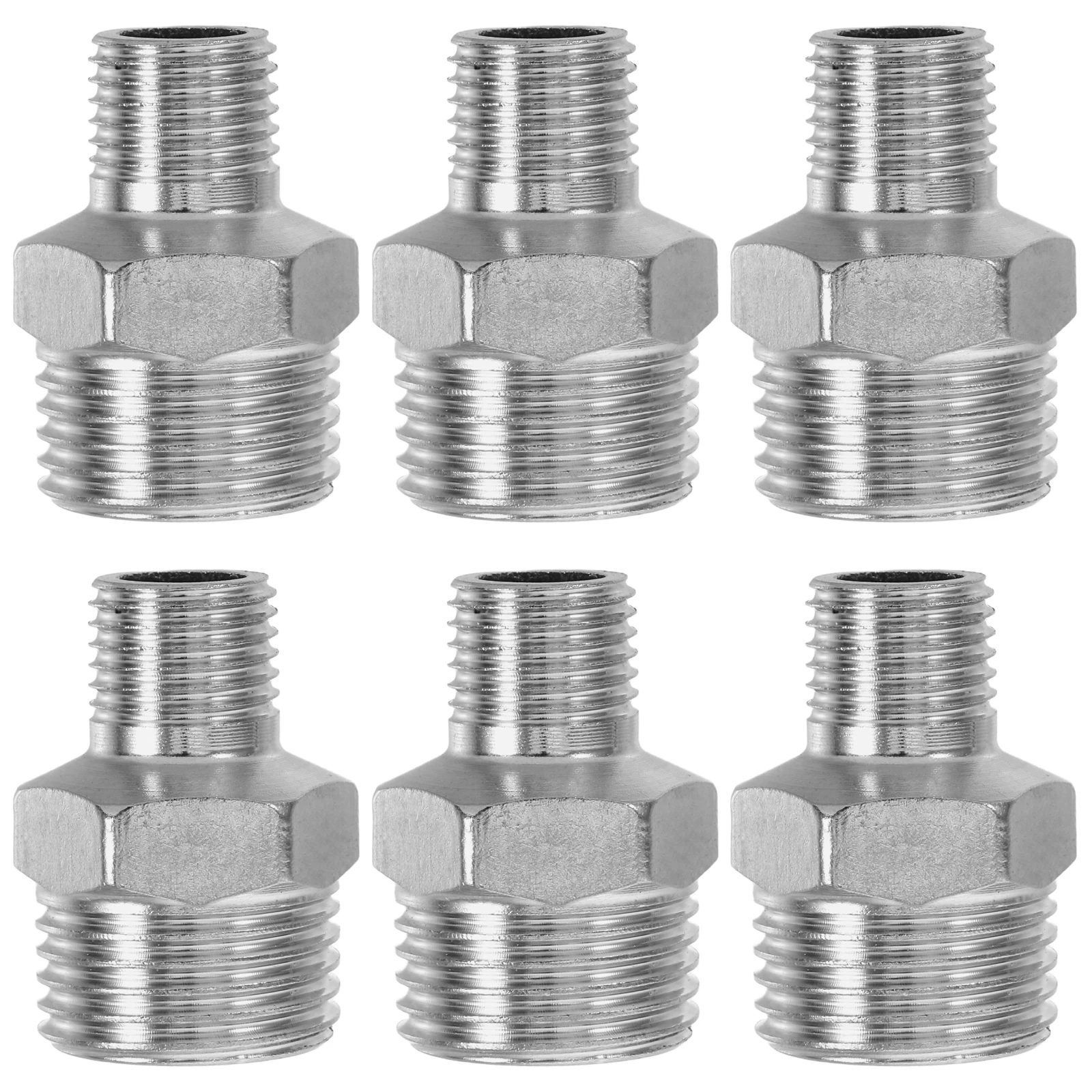 

6pcs Threaded Adapter Pipe Fitting Stainless Steel 12.7mm to 20mm Conversion Screw Connector Hose Faucet Compatibility Power