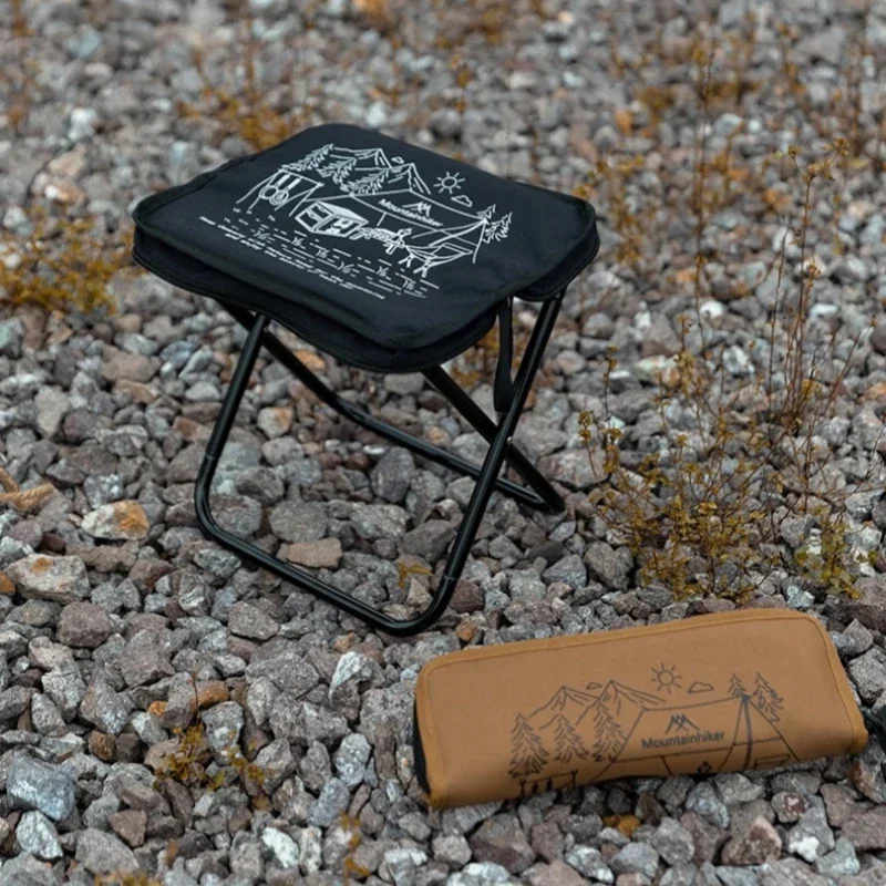 New Outdoor Folding Fishing Stool Camping Portable Stool Hiking Pocket Stool Oxford Cloth Chair