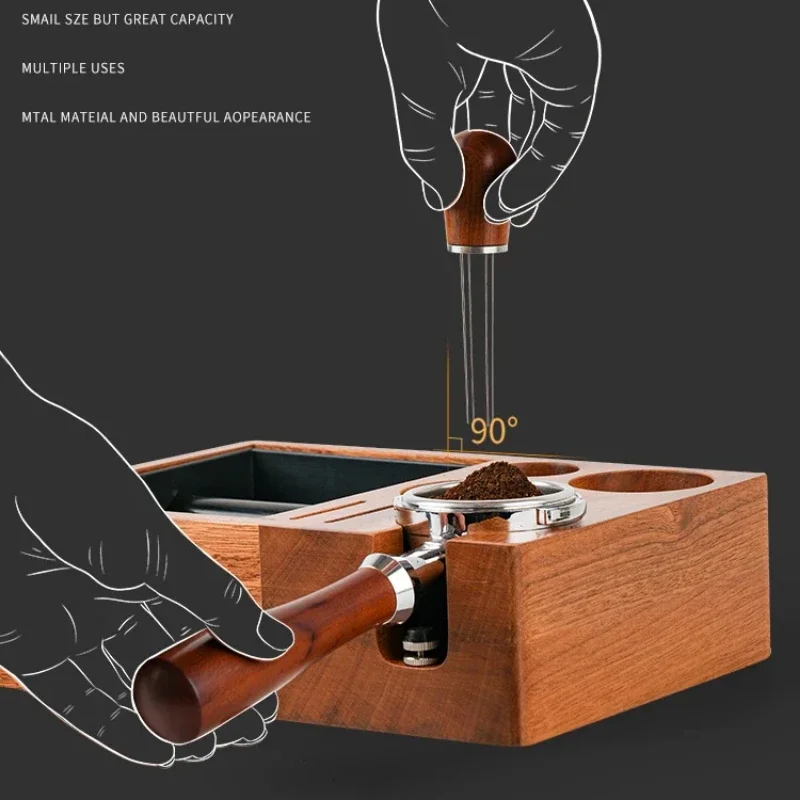 Деревянная корзина для остатков кофе, пресс для металлического порошка, необходимый инструмент Café, отделение для кофейной молоти, съемный блок для утилизации порошка