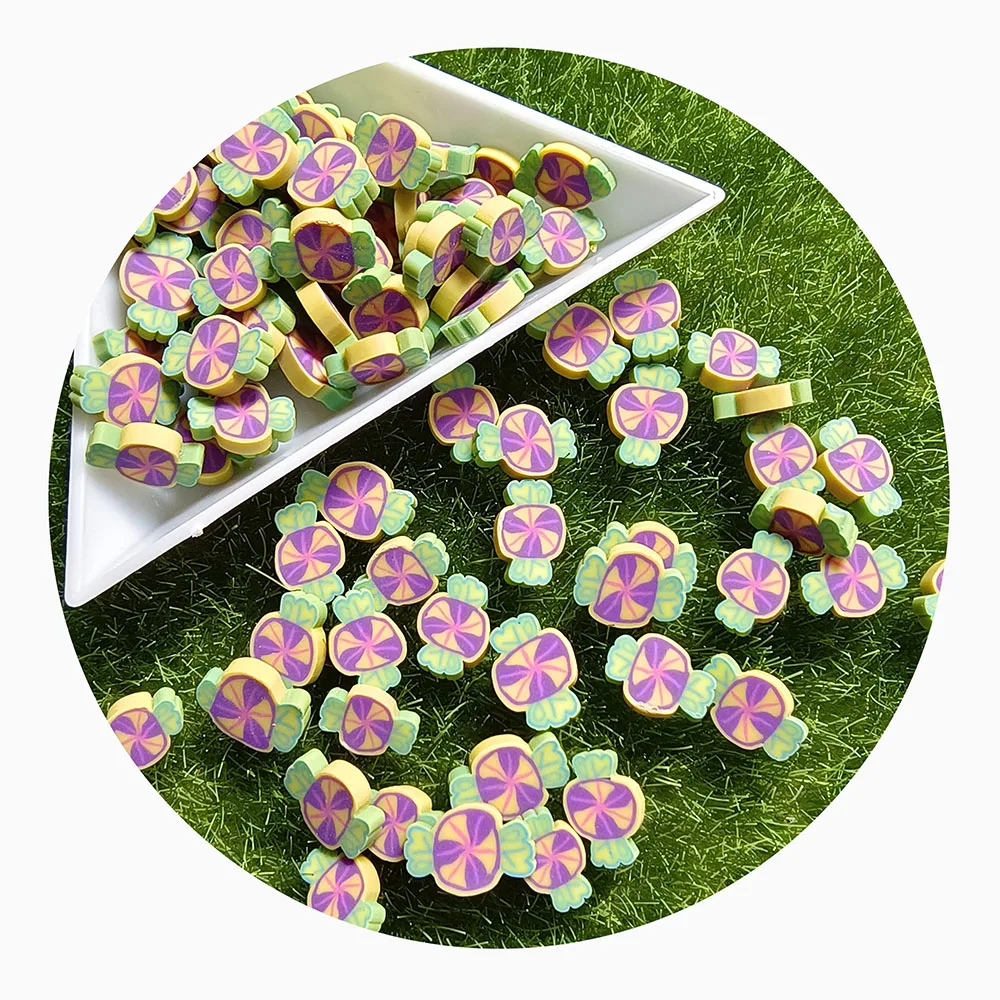 Colorful Candy Slices Polymer Clay Sweet Sugar Soft Pottery for Toys Decoration DIY Crafts Slime Filler Accessories