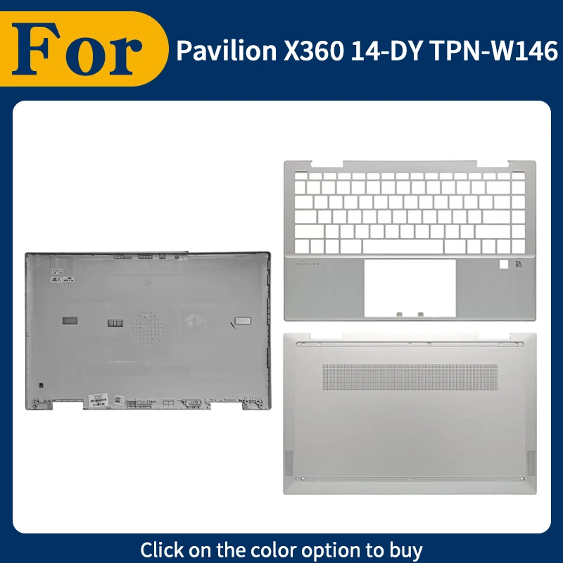 Neue Laptop-Abdeckung für Pavilion X360 14-DY TPN-W146 Laptop LCD-Bildschirm Rückabdeckung Handballenauflage Oberes Unteres Gehäuse M45000-001