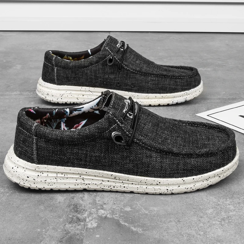 Men Canvas Slip on Driving Shoes Fashion Casual Plus Big Size 50 51 Breathable Lightweight Walking Soft Deck Footwear Blue