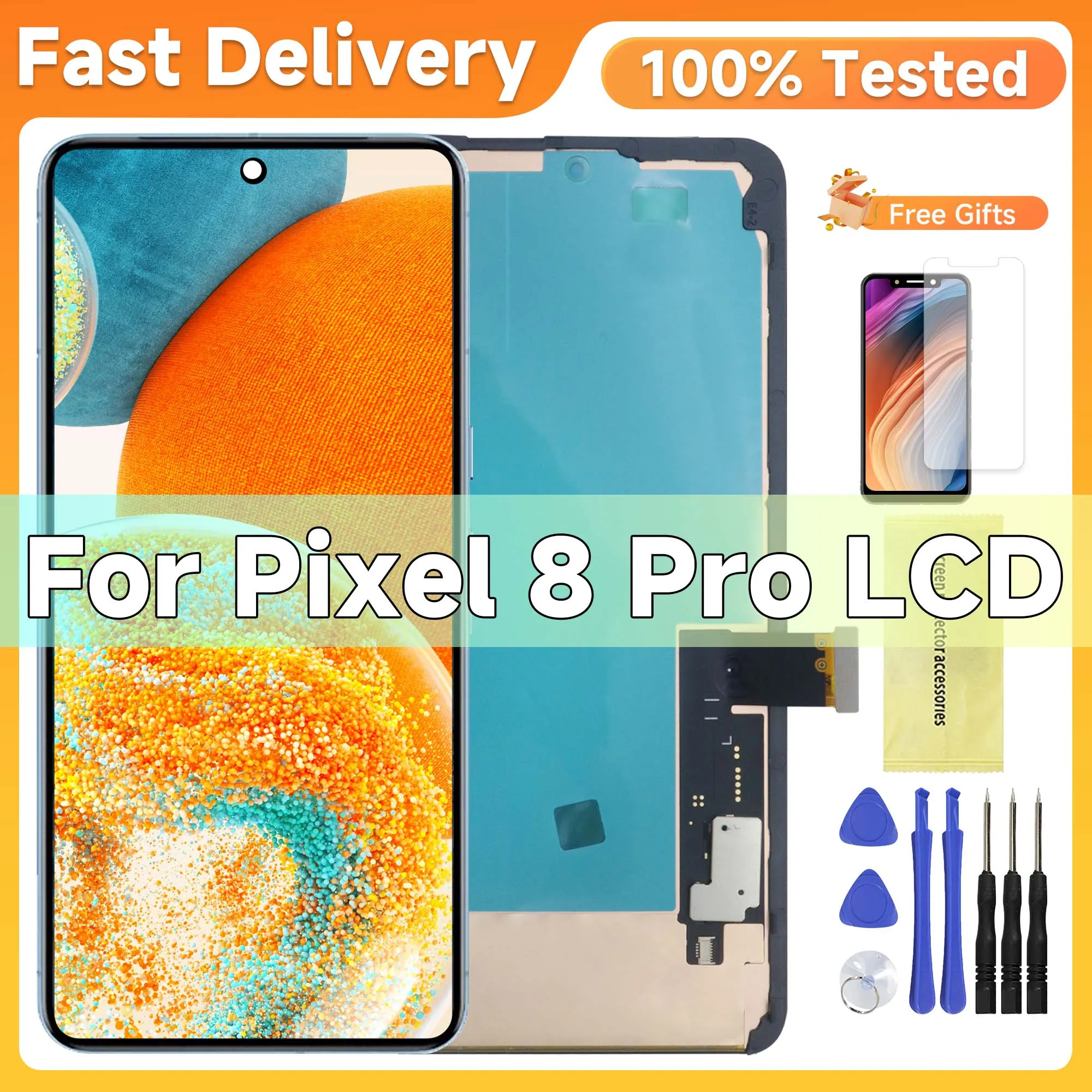 

Super AMOLED for Google Pixel 8 Pro 8Pro lcd display with touch screen digitizer Assembly For Pixel8 Pro GC3VE, G1MNW Display