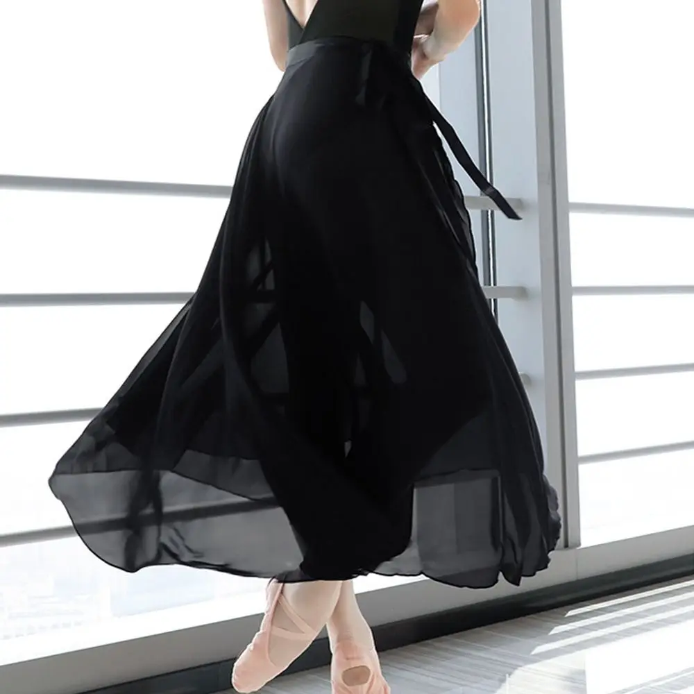 

Модная шифоновая балетная юбка-пачка с регулируемым шарфом-накидкой, танцевальный костюм, юбка для балерины, для гимнастики