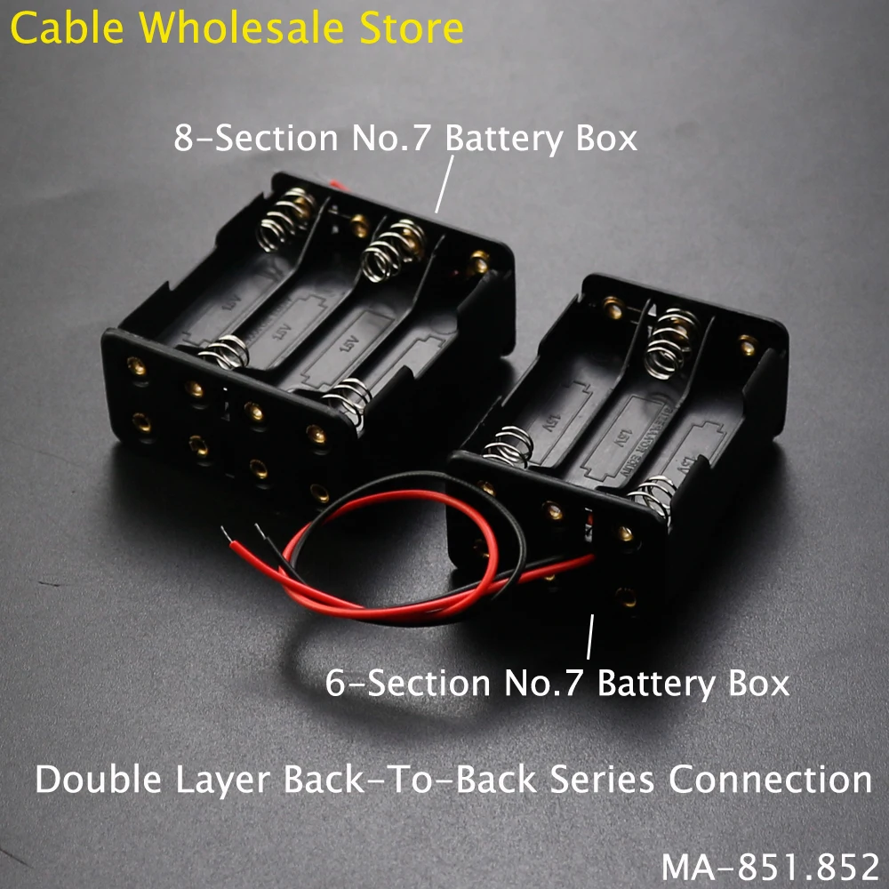 1Pcs 6/8-Section Slot No.7 Battery Box, Double Layer Back-To-Back Series, Battery Protection Container Without Cover And Switch