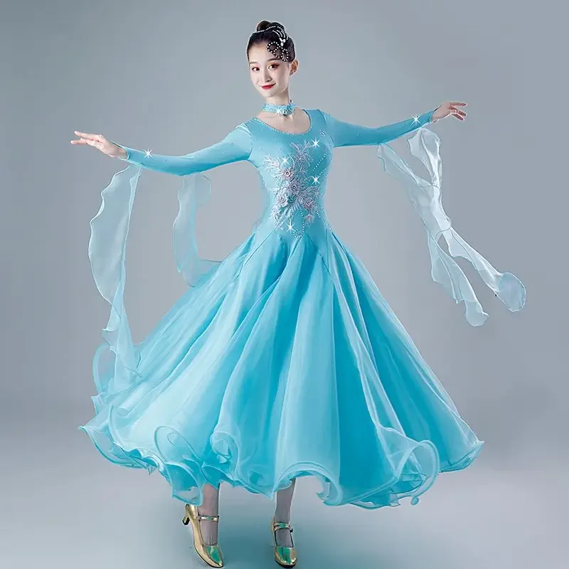 

National Standard Performance Costume Social Dance Waltz Dress High-end Modern Dance Ballroom Dance Competition Clothes